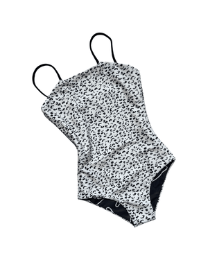 Girl's Strappy in Black Shaka (Reversible Animal Print)