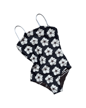 Girl's Strappy in Chocolate Shaka (Reversible Ilima Flower)