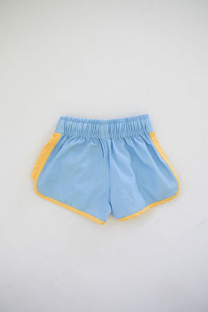 Kid’s Boardie Watershorts in Light Blue and Yellow Colorblock