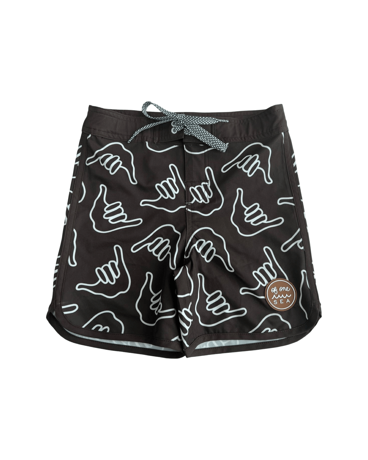 Kid’s Retro Boardshorts in Chocolate Shaka
