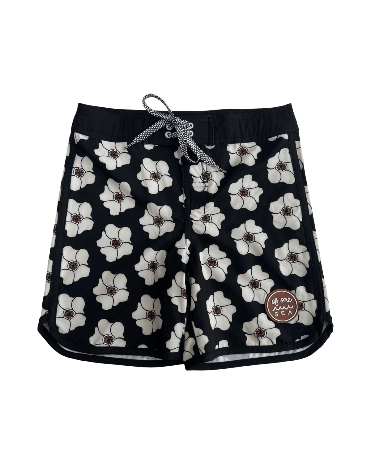 Kid’s Retro Boardshorts in Ilima Flower