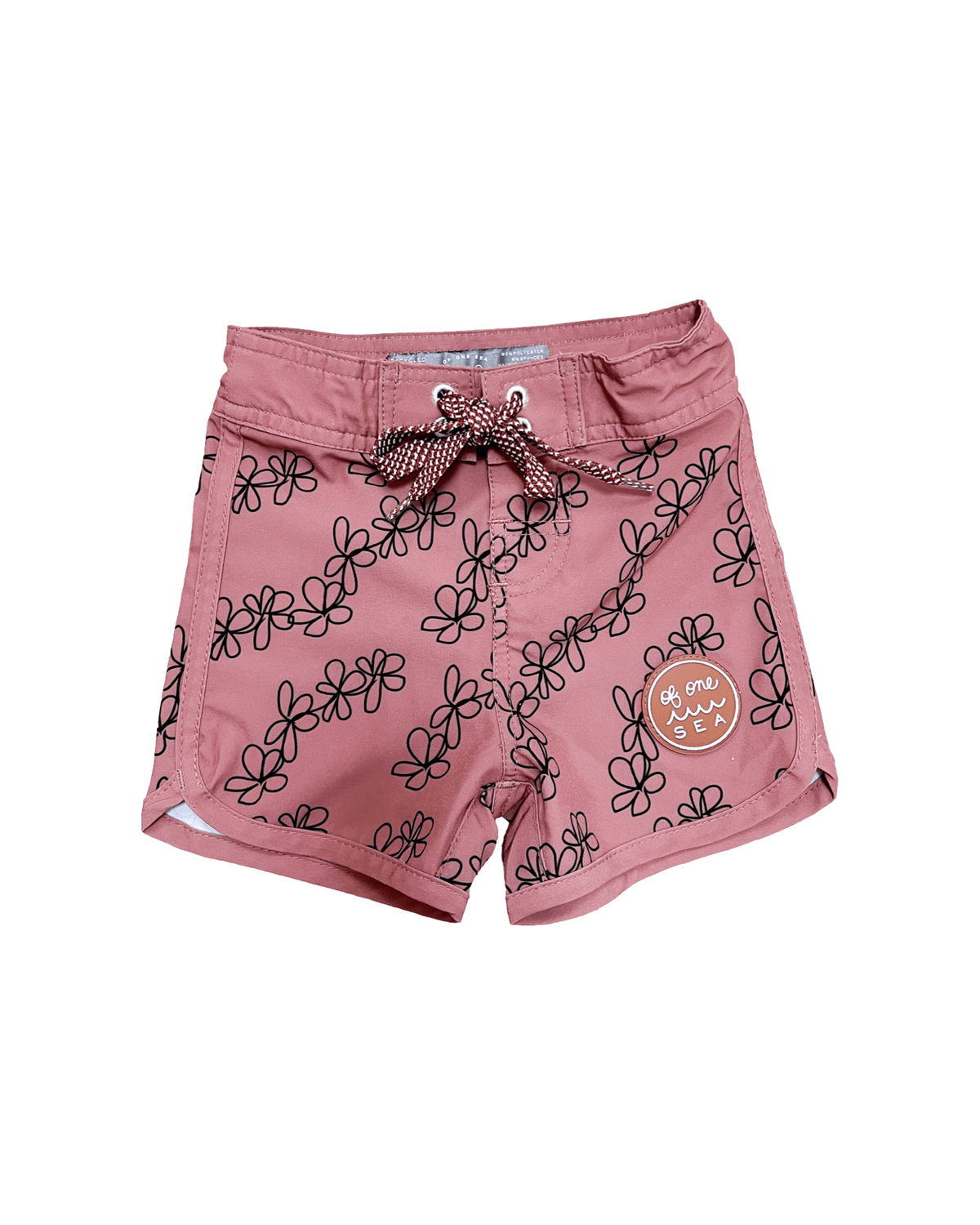 Kid’s Retro Boardshorts in Mauve Lei