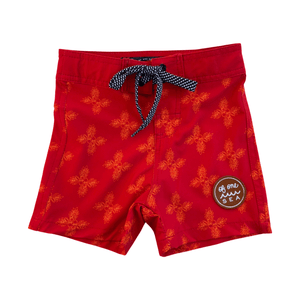 Kid’s Townshorts in Red Breadfruit Bandana