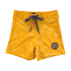 Kid's Townshorts in Yellow Ohia Print - OF ONE SEA