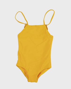 Girl's Strappy One Piece in Yellow Ohia Print