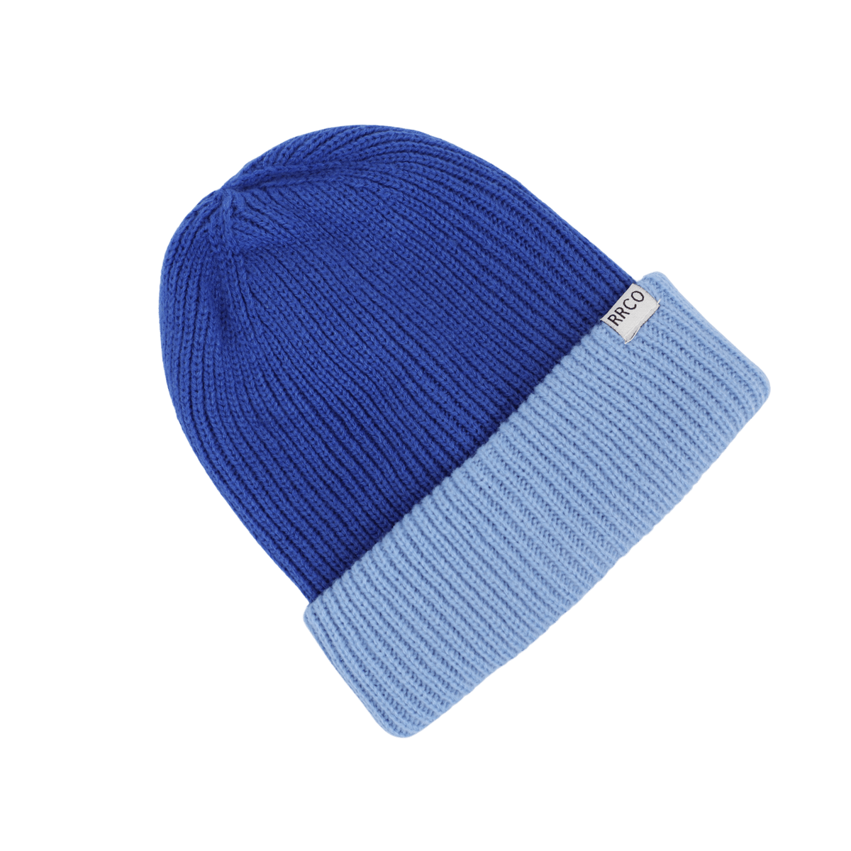 Thick Knit Beanie Dark Blue/Light Blue