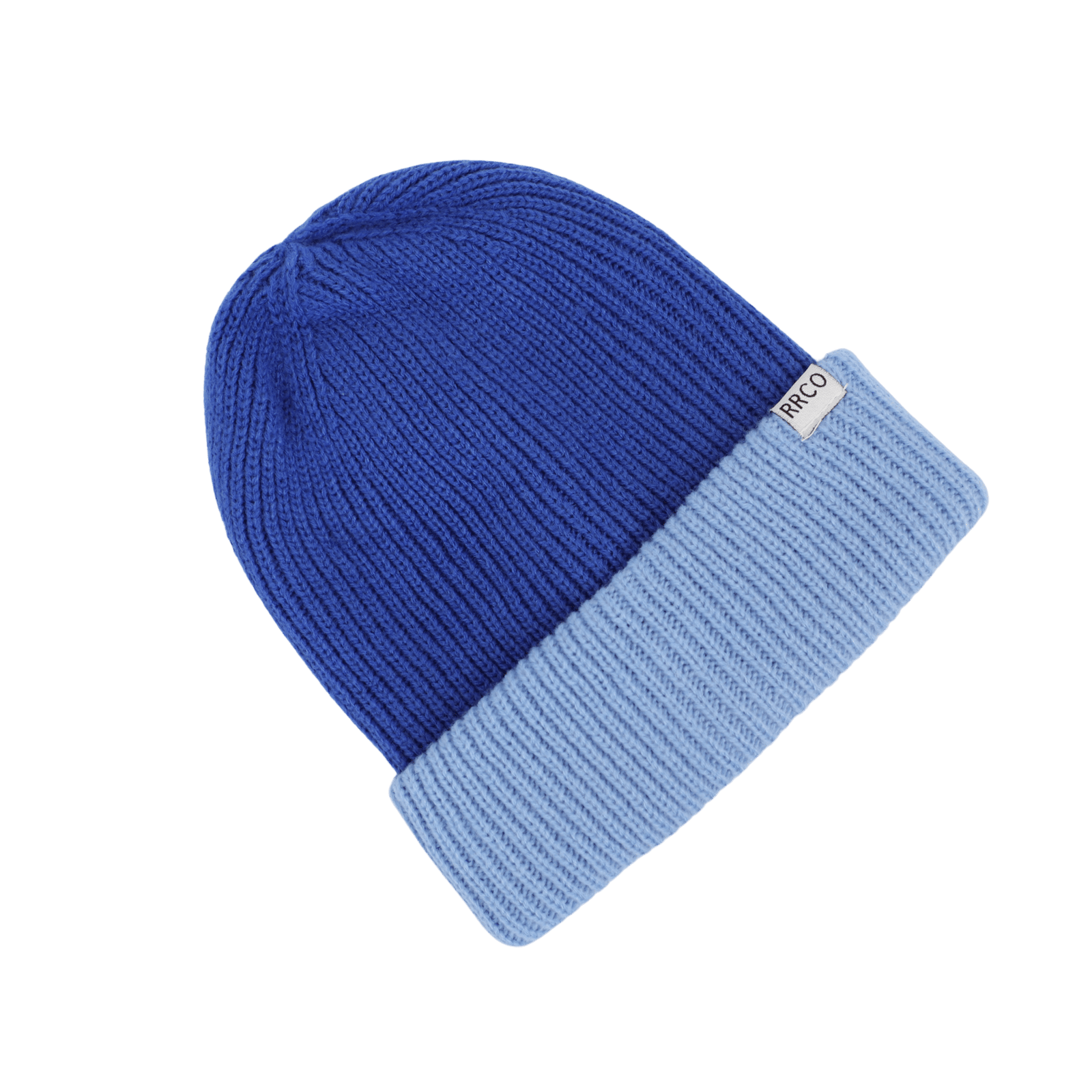 Thick Knit Beanie Dark Blue/Light Blue