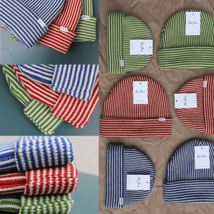 Blue Striped Beanie