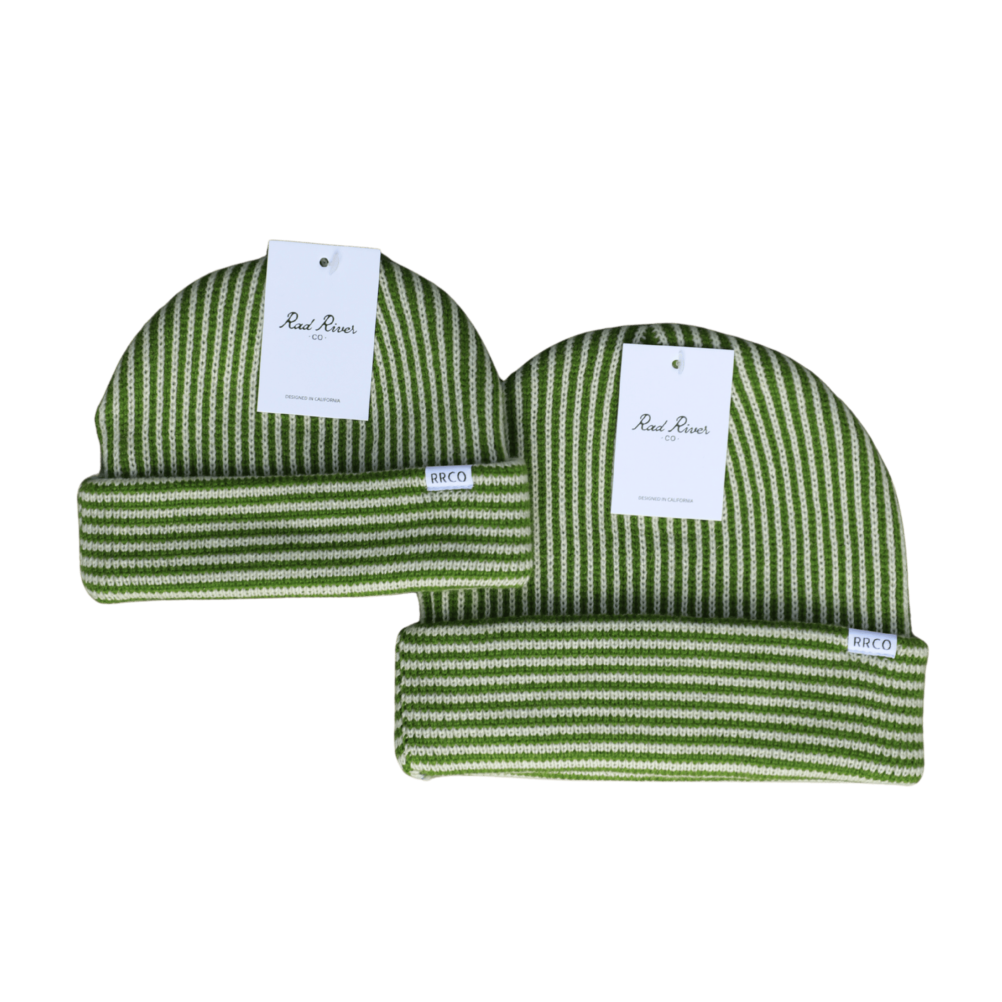 Green Striped Beanie