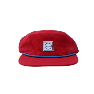 Nylon Five-Panel Hat in Red