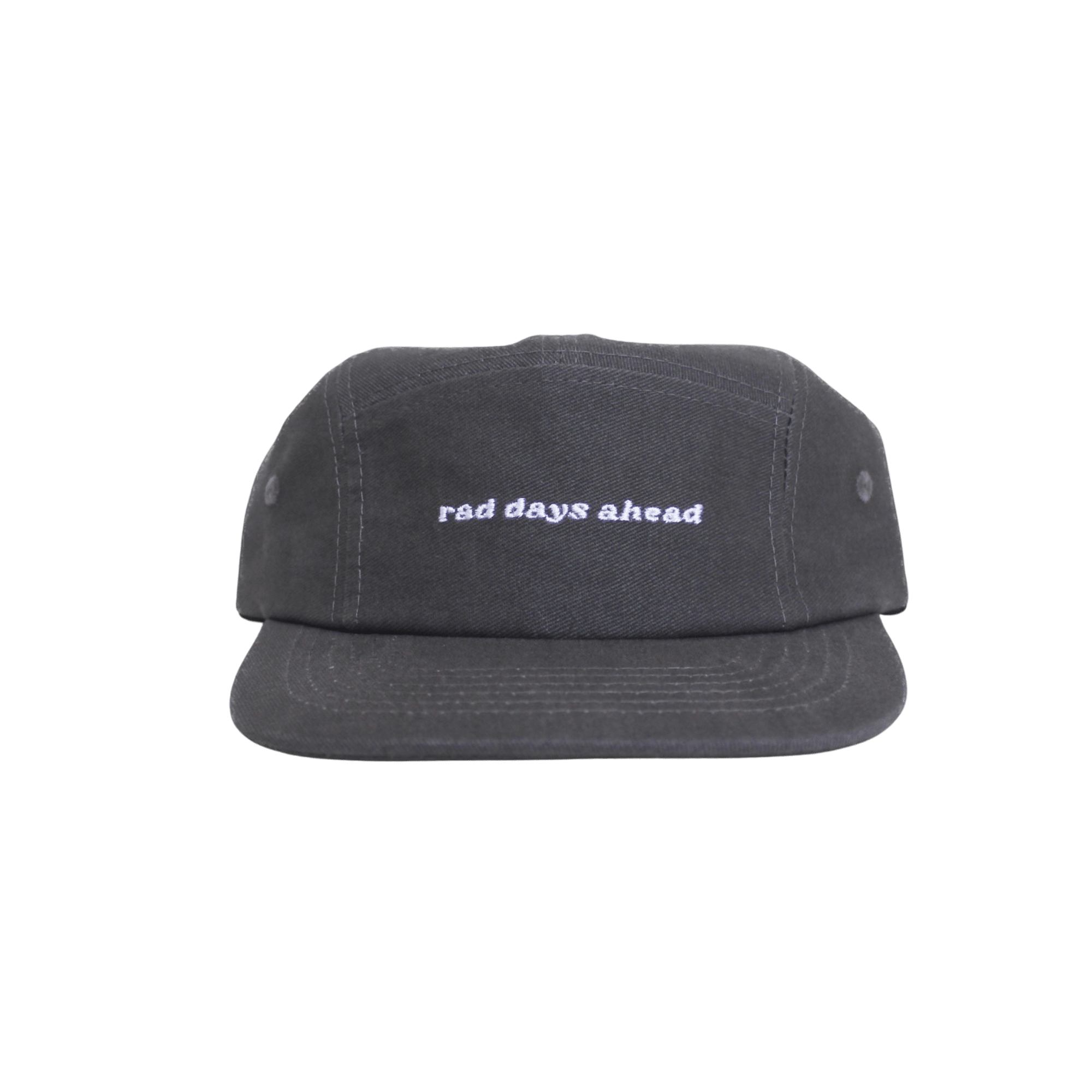 Rad Days Ahead Cotton Five-Panel Hat in Charcoal