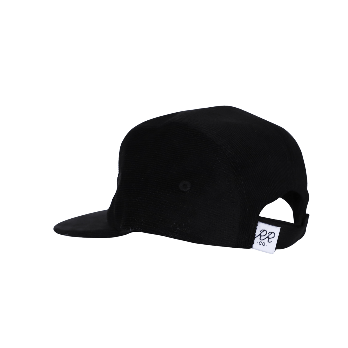 Skull Five-Panel Hat in Black Corduroy