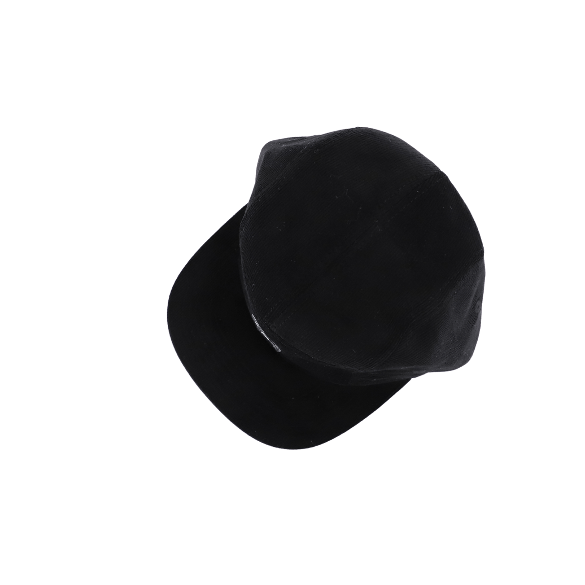 Skull Five-Panel Hat in Black Corduroy