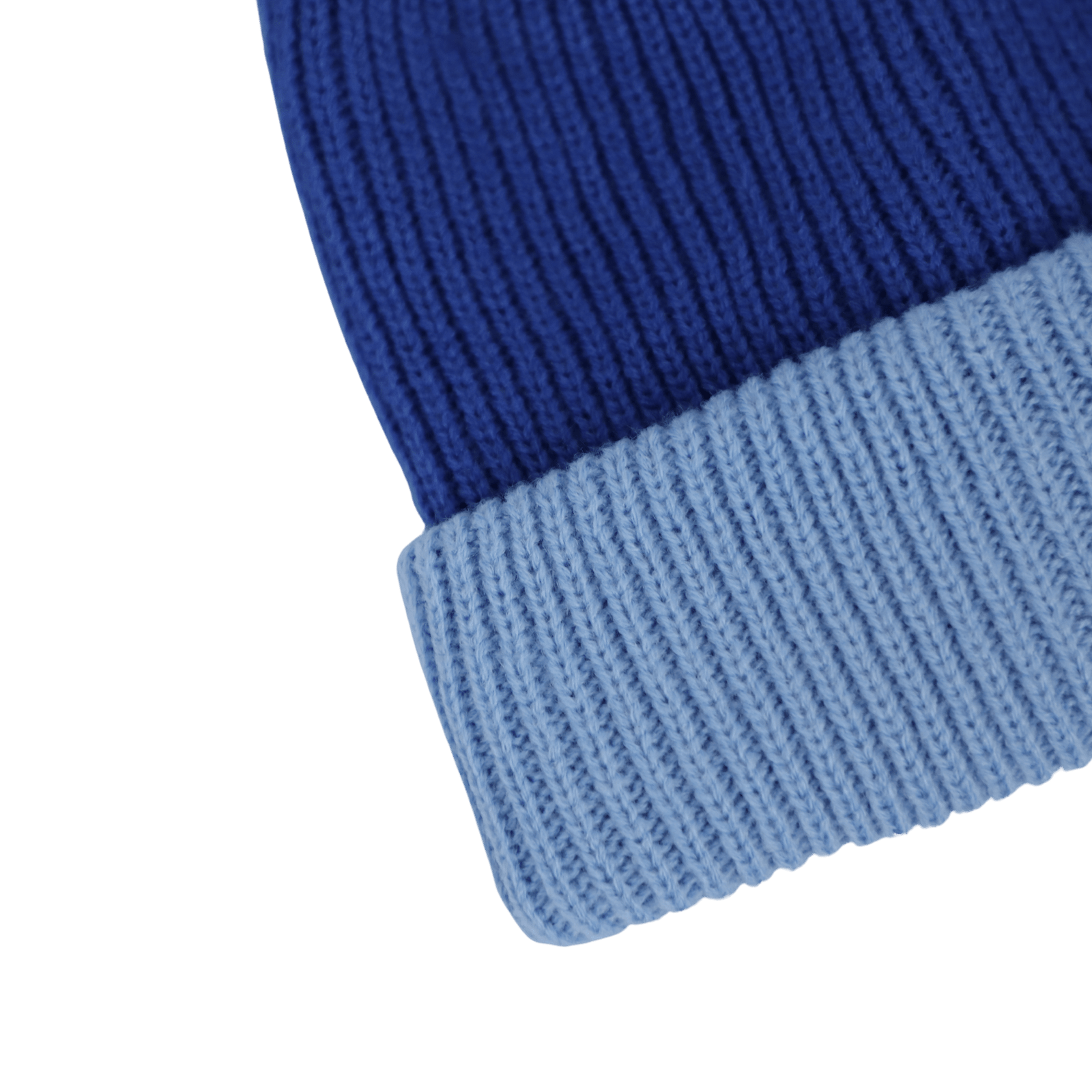 Thick Knit Beanie Dark Blue/Light Blue