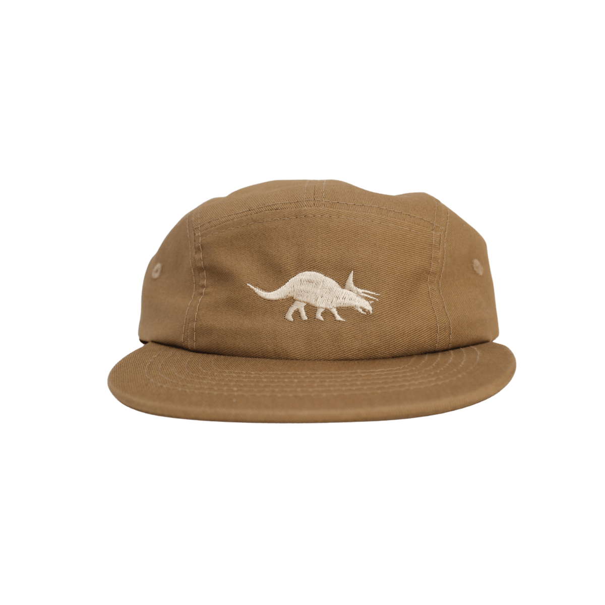 Triceratops Cotton Five-Panel Hat in Khaki