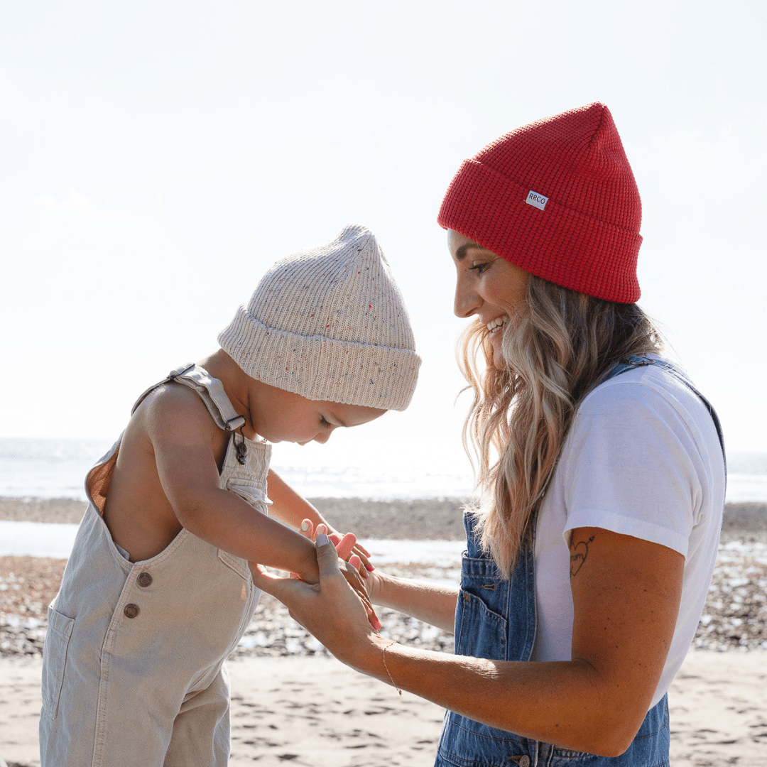 Waffle Beanie - Scarlet
