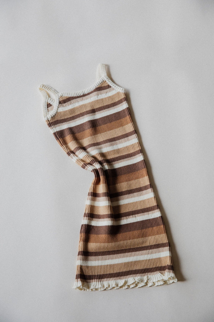 ワンピース Cotton Striped Ribbed Knit Dress New color] Cotton Striped Ribbed Knit Dress