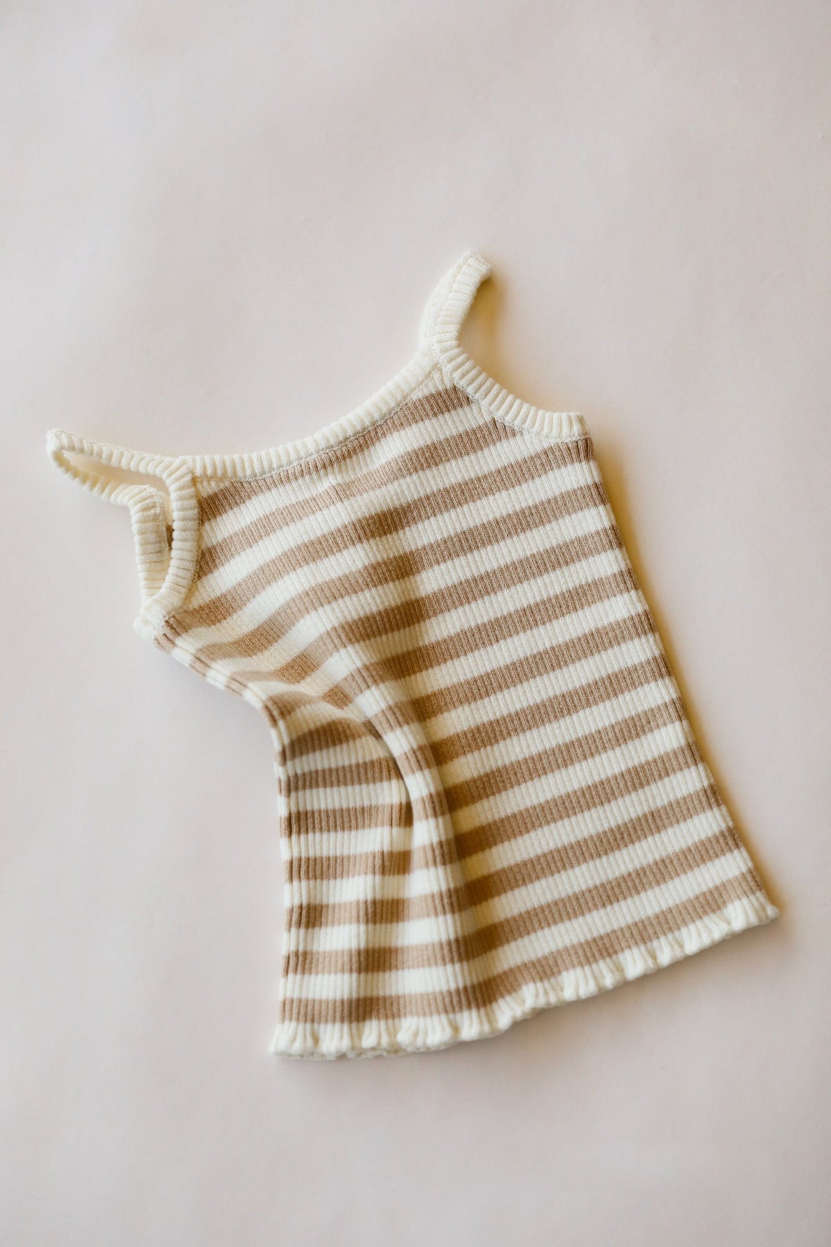 Striped Knit Tank | Beige