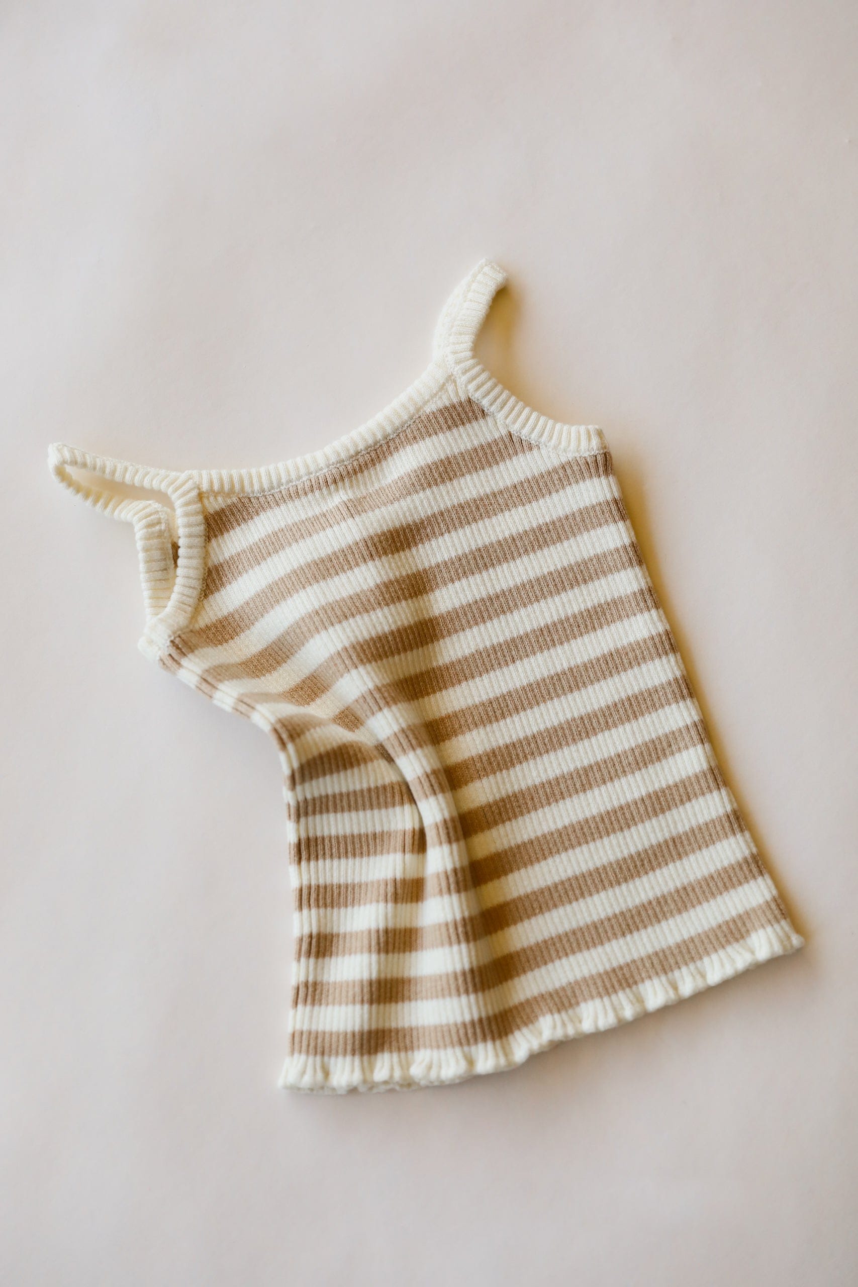 Striped Knit Tank | Beige