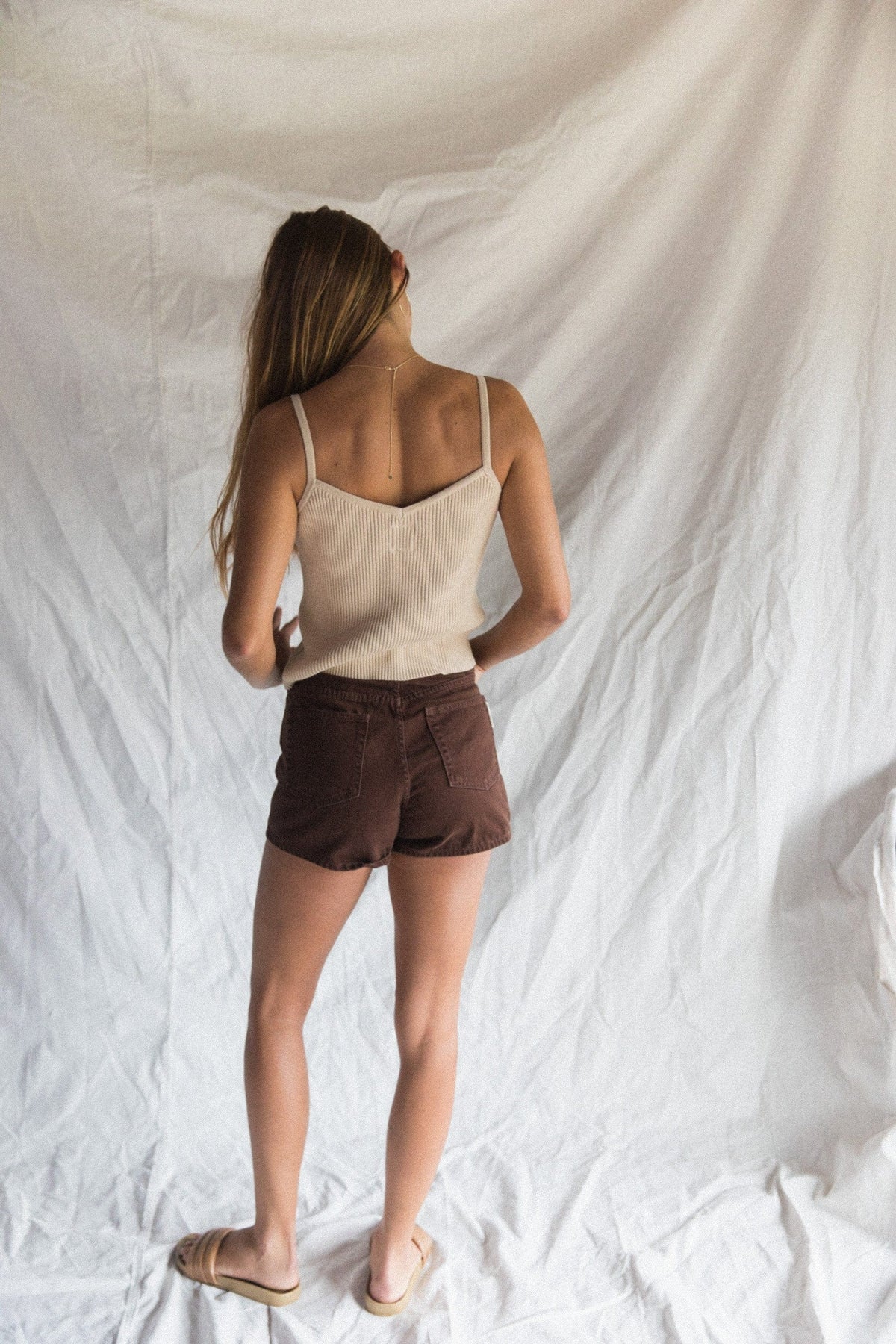 Women's Knit Tank | Beige