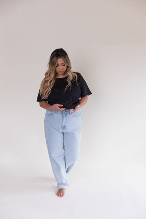 Women's Linen Knit Tee | Black