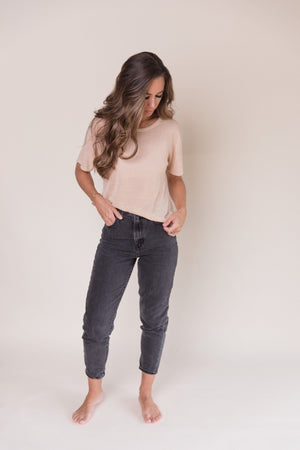 Women's Linen Knit Tee | Beige