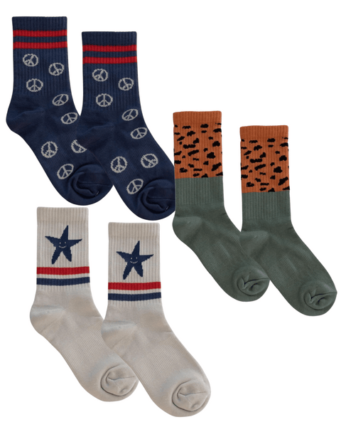 3 Pack Socks in Pearl City - OF ONE SEA 3 Pack Socks in Pearl City - OF ONE SEA