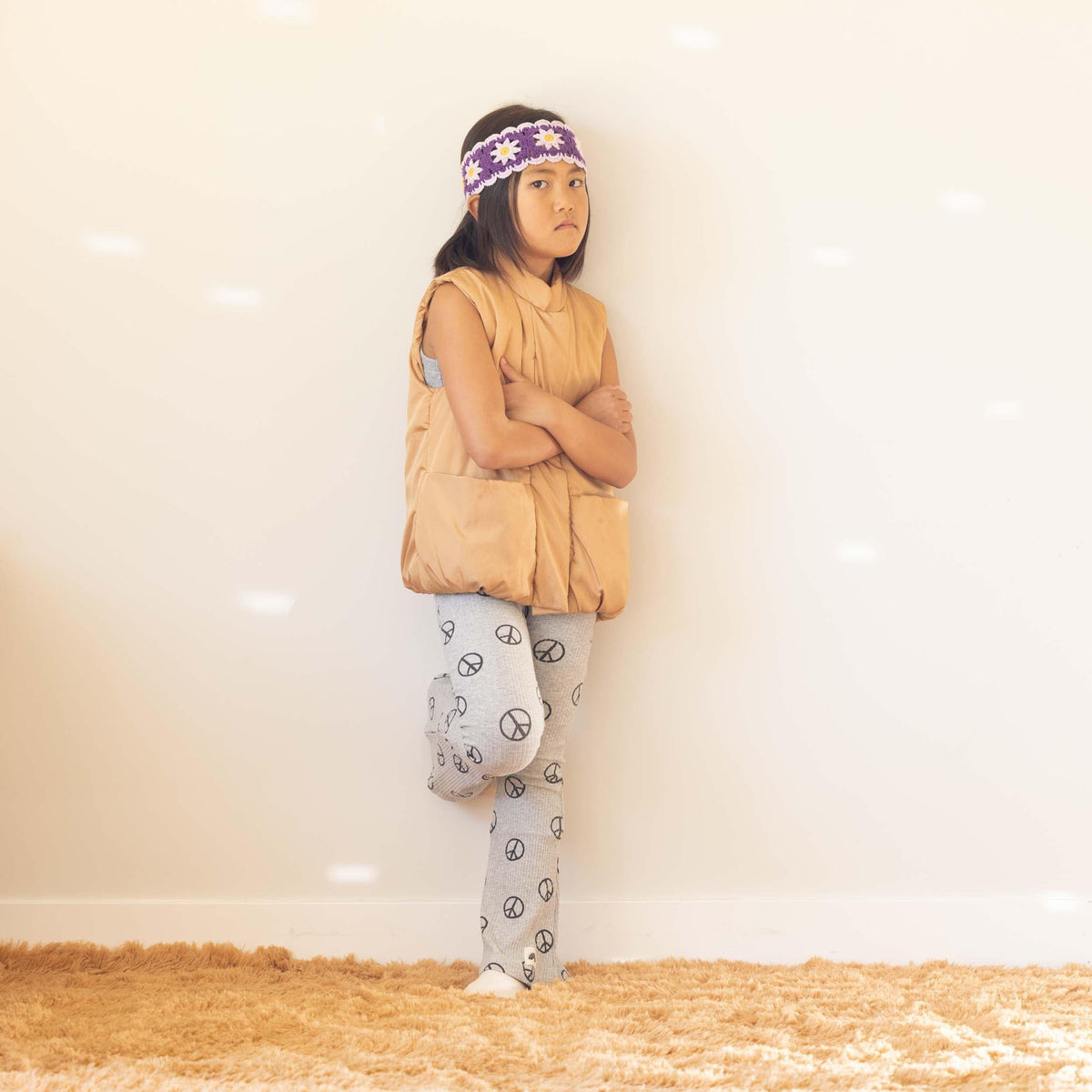 Flared Leggings in Grey Peace