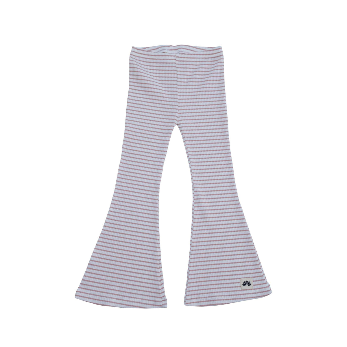 Flared Leggings in Pink Stripes