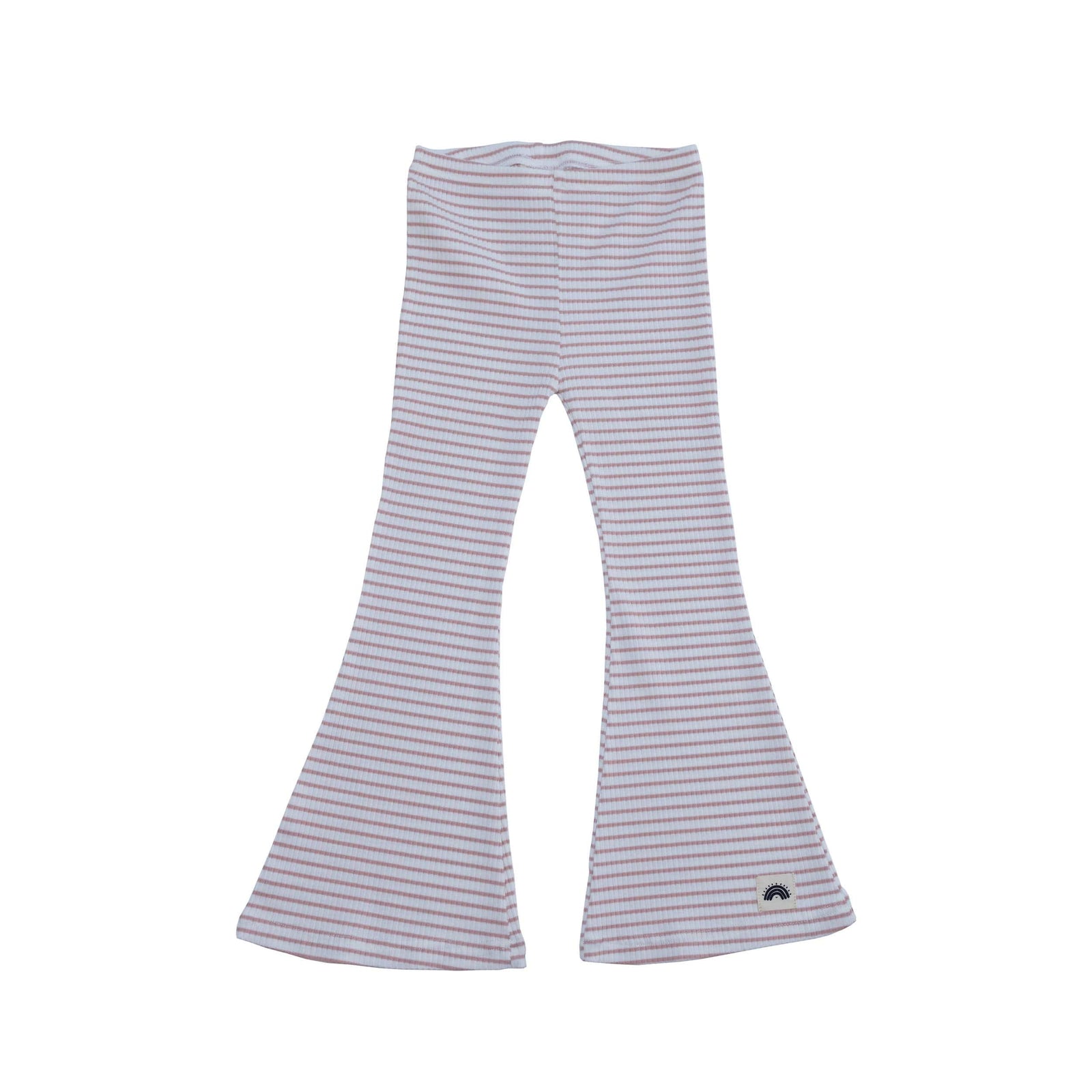 Flared Leggings in Pink Stripes