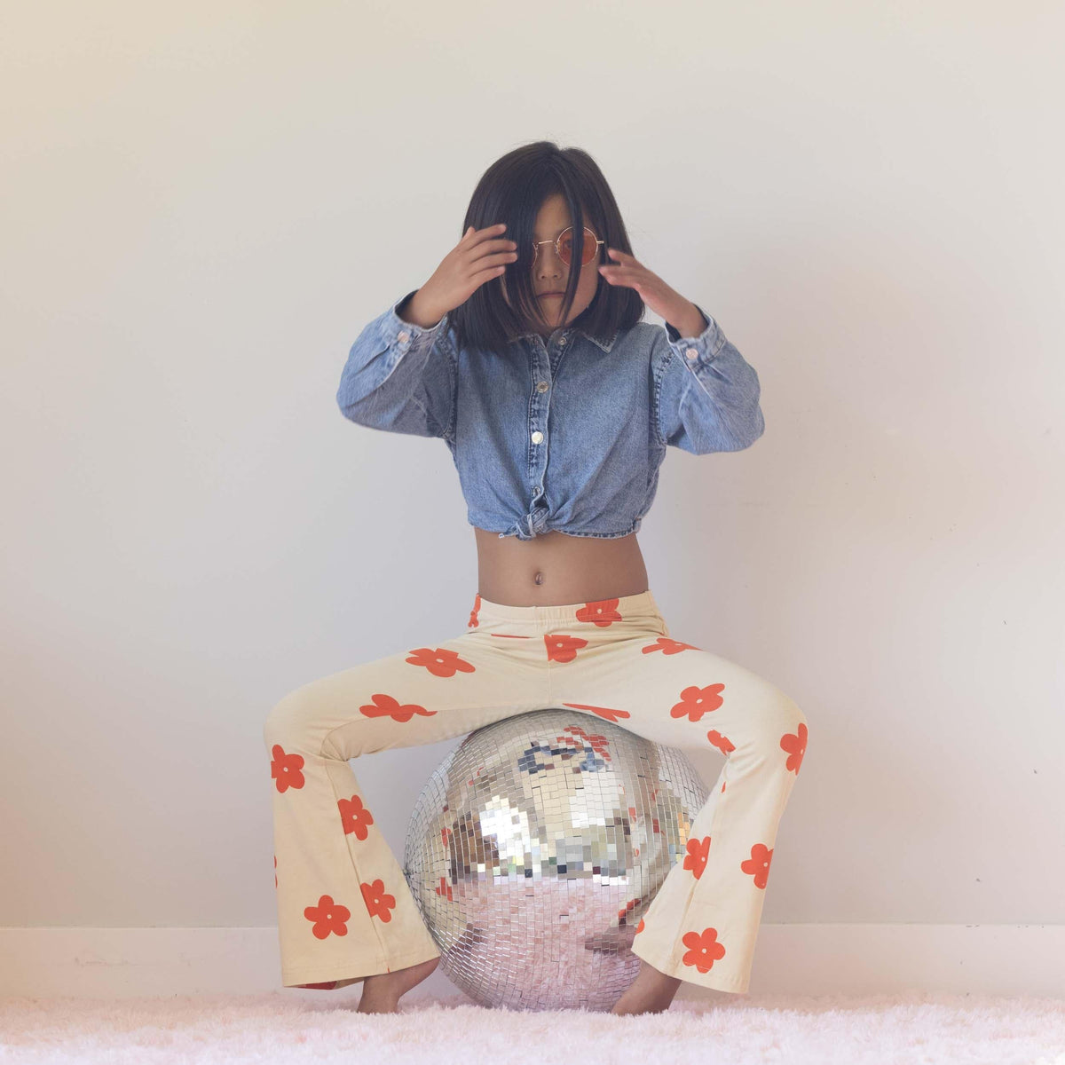 Flared Leggings in Retro Flower