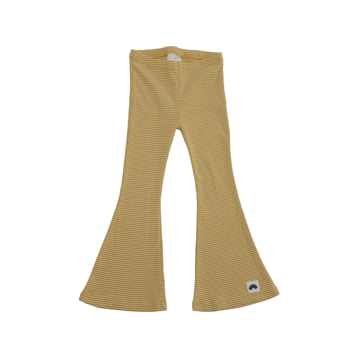 Flared Leggings in Yellow Stripes