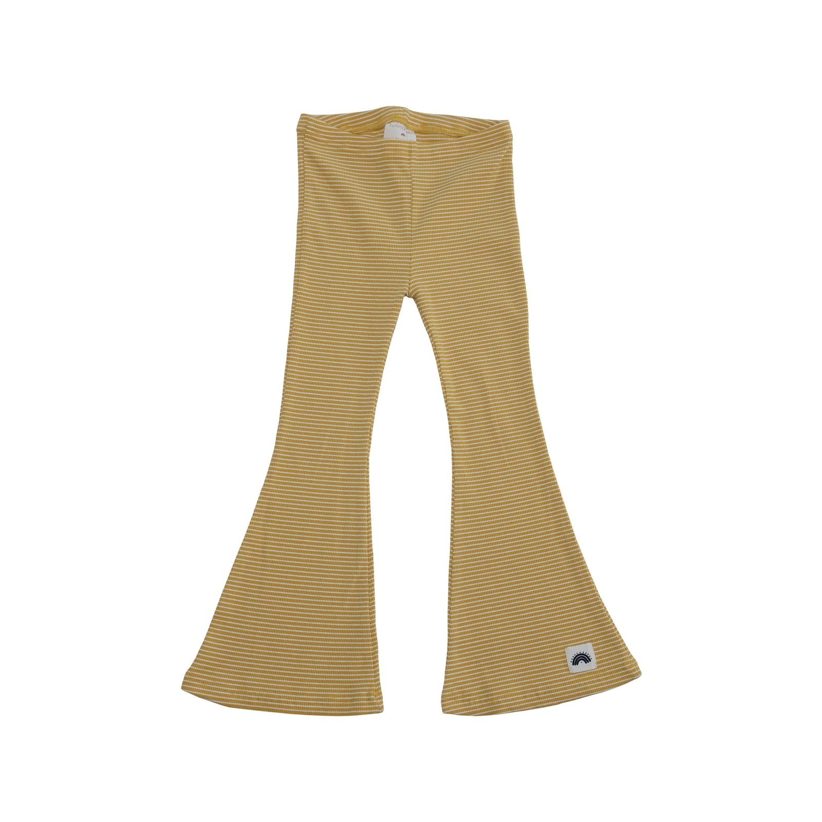 Flared Leggings in Yellow Stripes