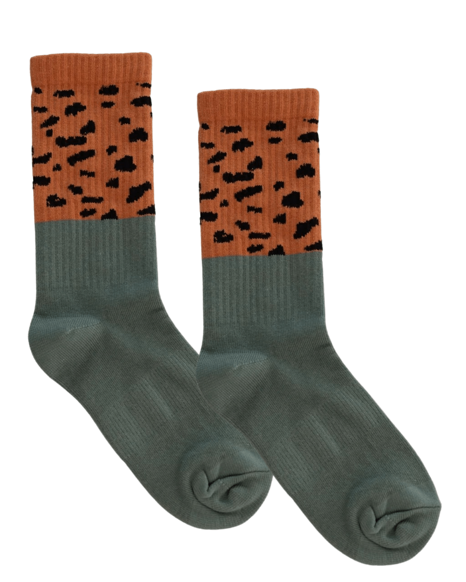 Socks - Cheetah/Bottle Green