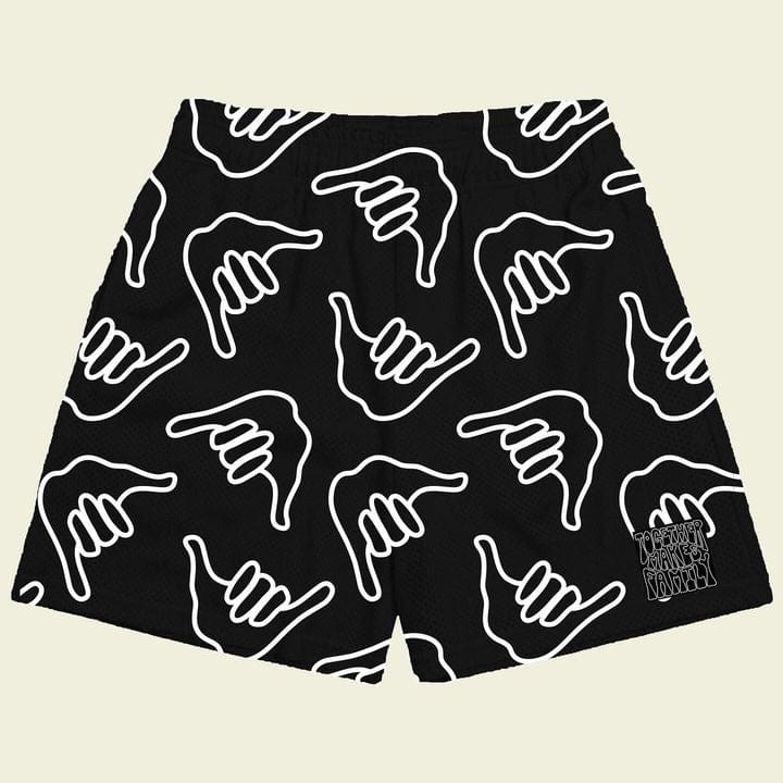 Athletic Mesh Shorts in Black Shaka