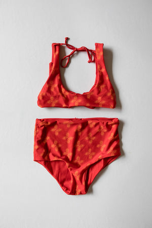 Women's Bikini Separates in Red Breadfruit Bandana