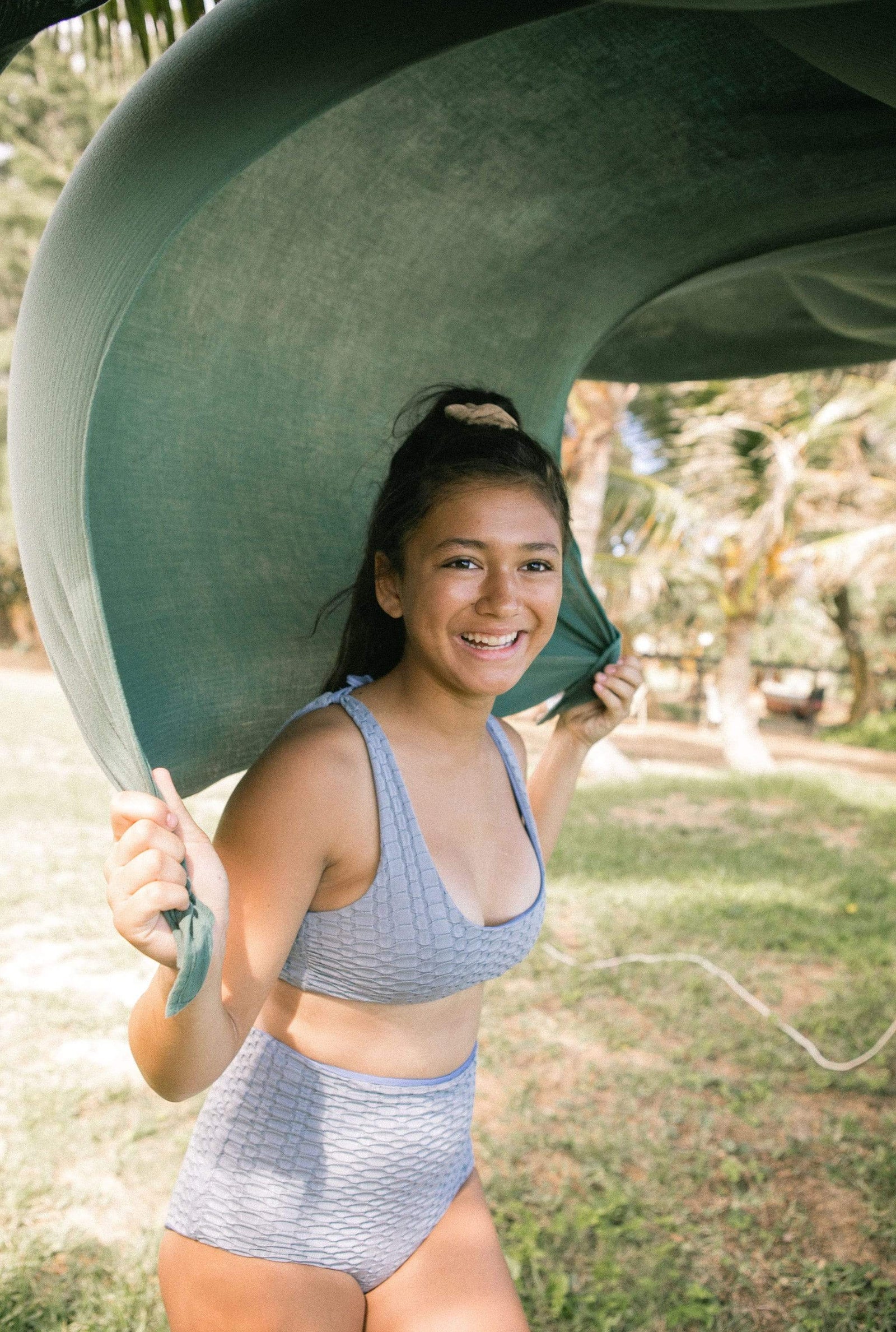 Women's Bikini Separates in Blue Bubble