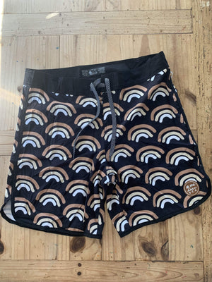 Men's Retro Boardshorts in Lava Rainbow