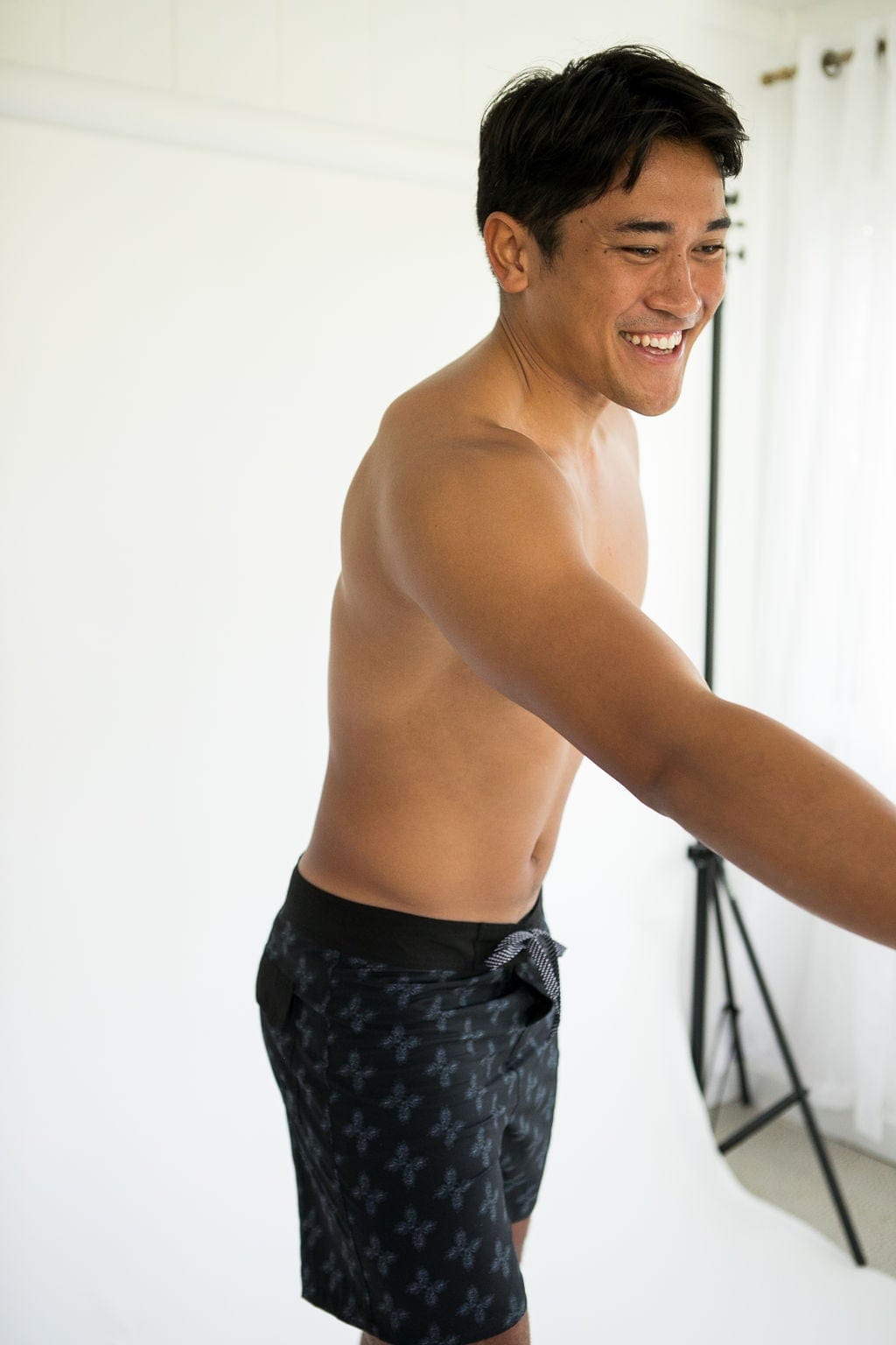 Men's Townshort in Black Breadfruit Bandana