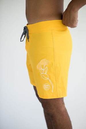 Men's Townshort in Embroidered Ohia Flower