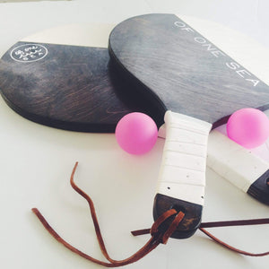 Hand-Crafted Paddleball Set in White