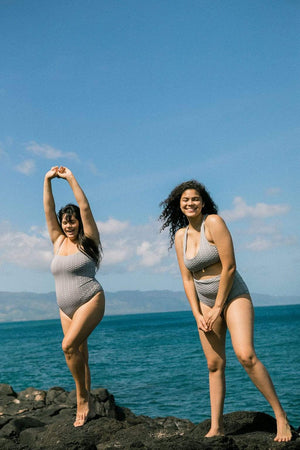 Women's Bikini Separates in Blue Bubble
