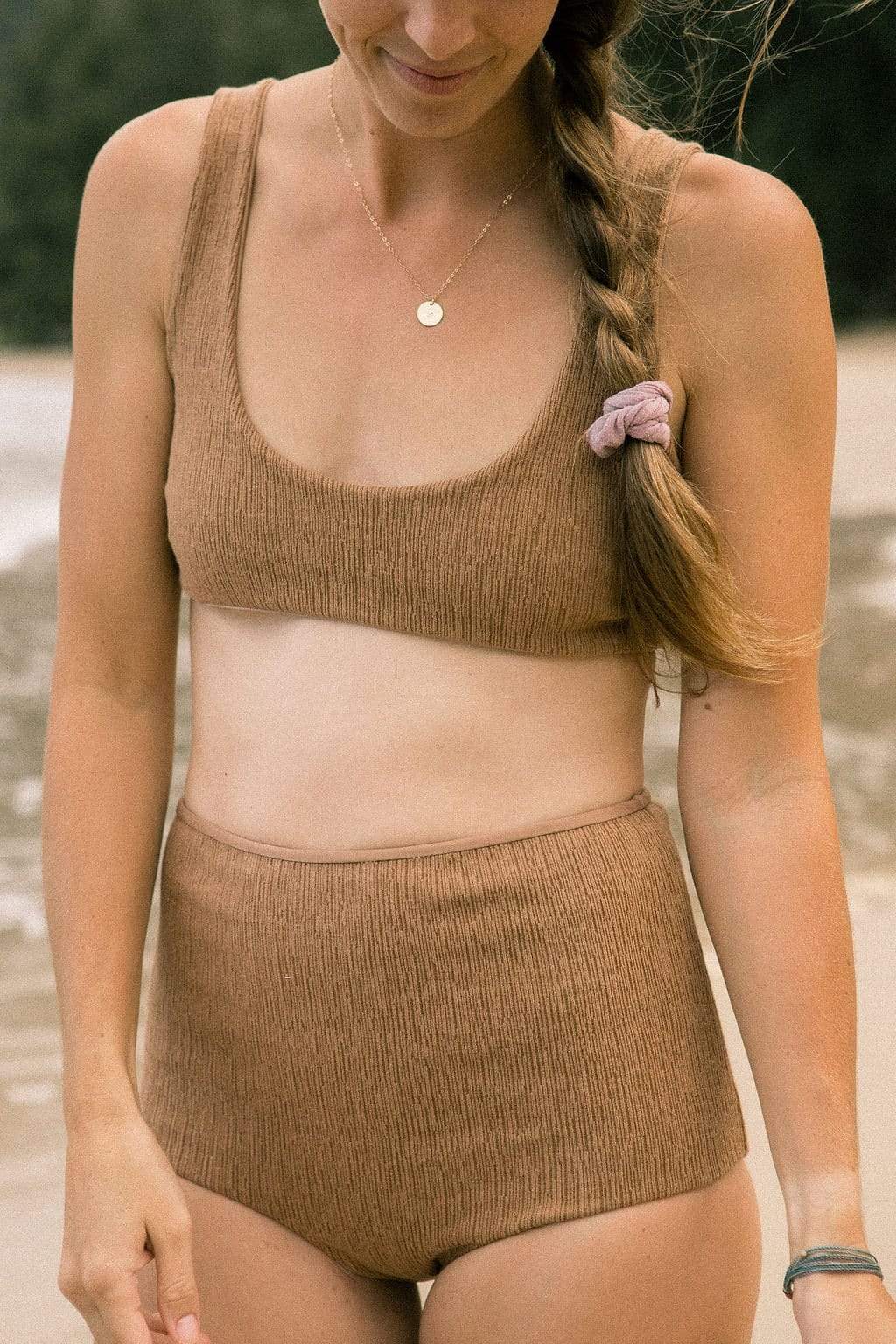 Women's Bikini Separates in Camel Texture