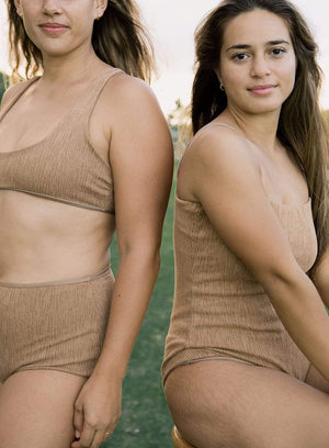 Women's Bikini Separates in Camel Texture