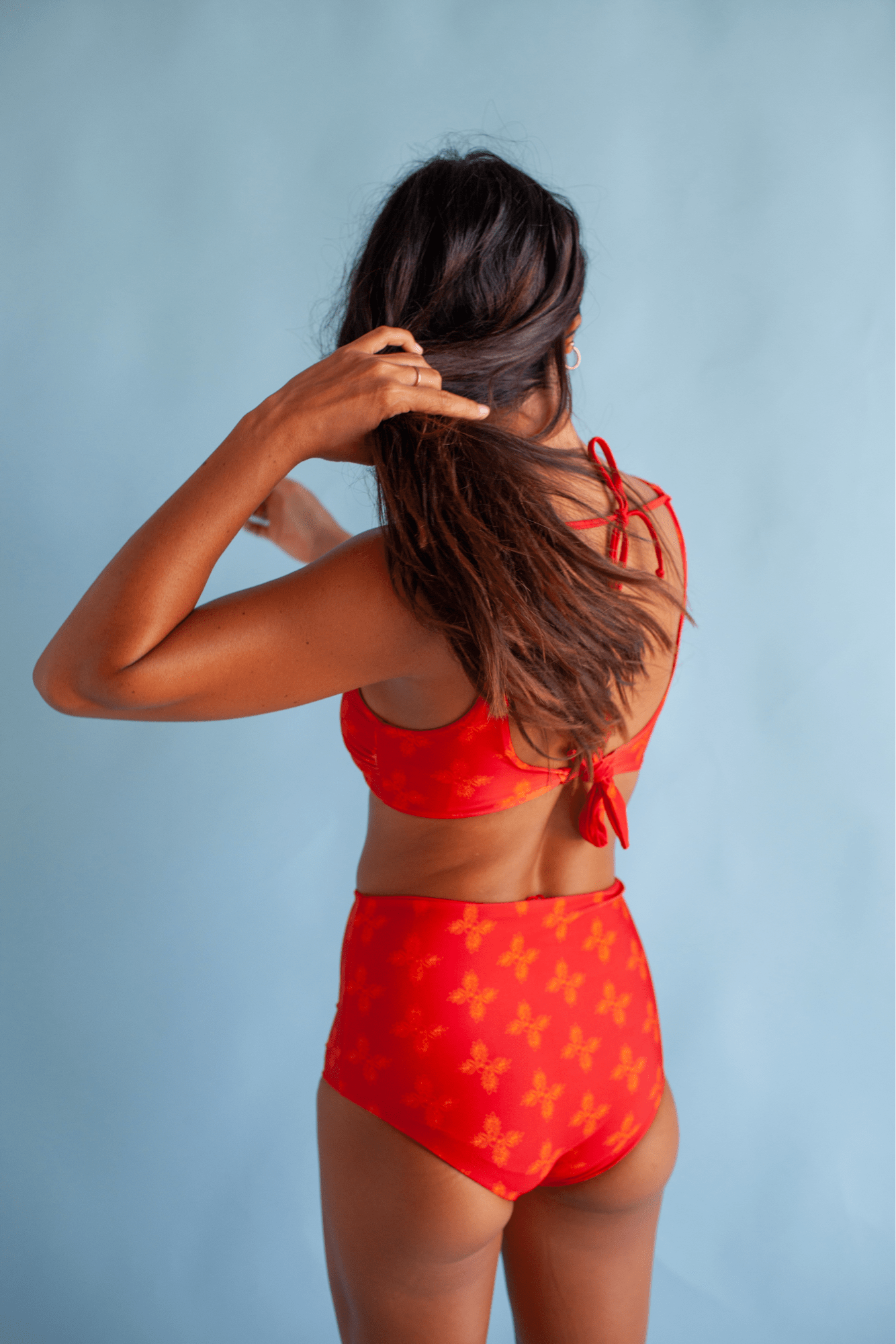 Women's Bikini Separates in Red Breadfruit Bandana