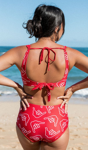 Women's Bikini Separates in Red Shaka