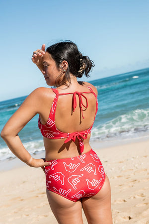 Women's Bikini Separates in Red Shaka