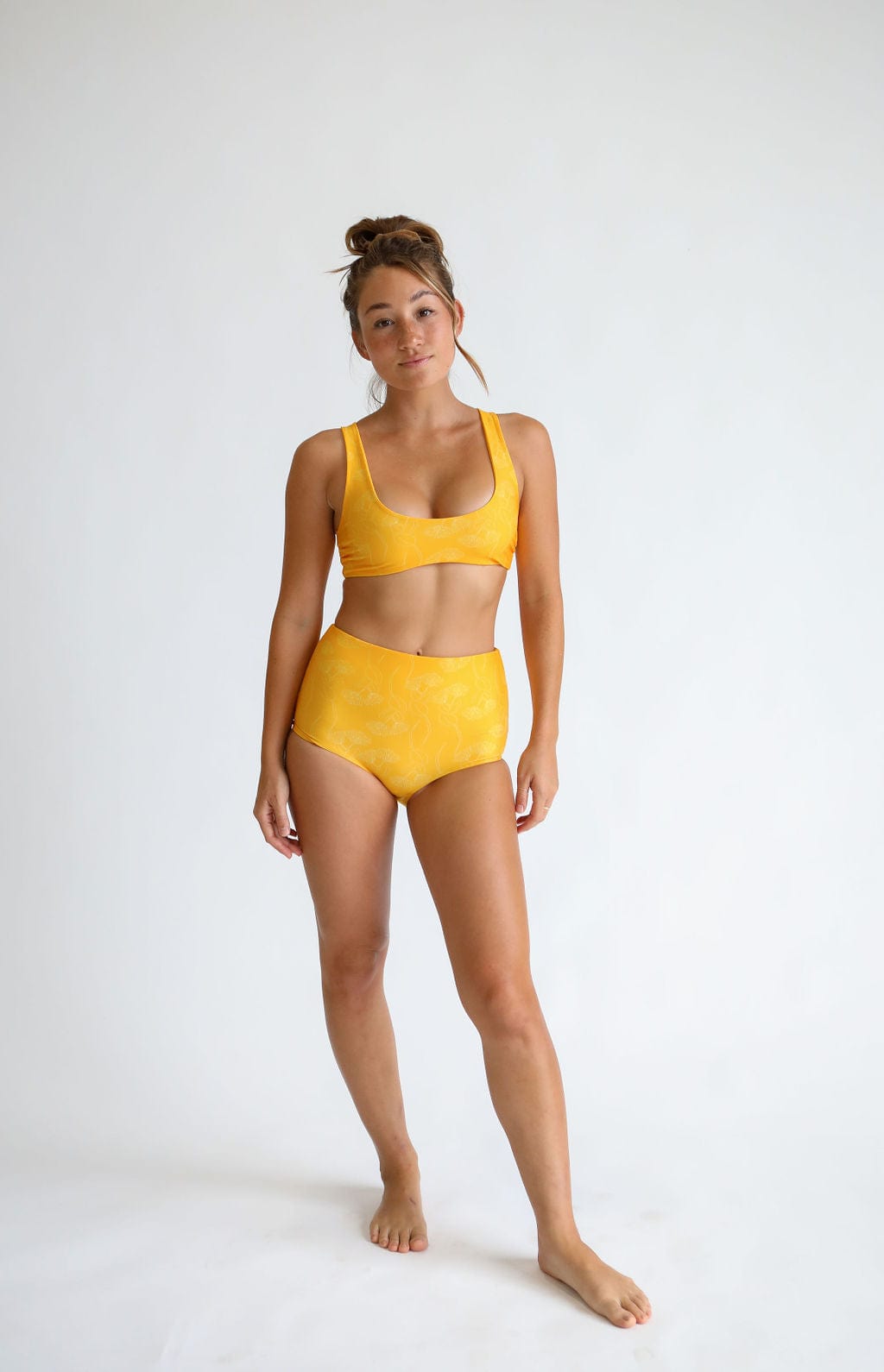 Women's Bikini Separates in Yellow Ohia Print - OF ONE SEA