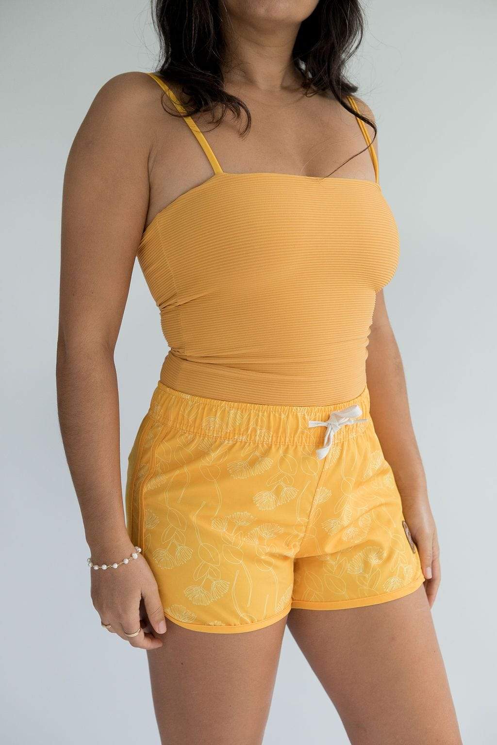 Women's Boardie Watershorts in Yellow Ohia Print