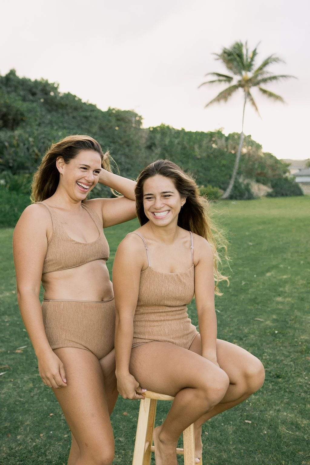 Women's Strappy One Piece in Camel Texture